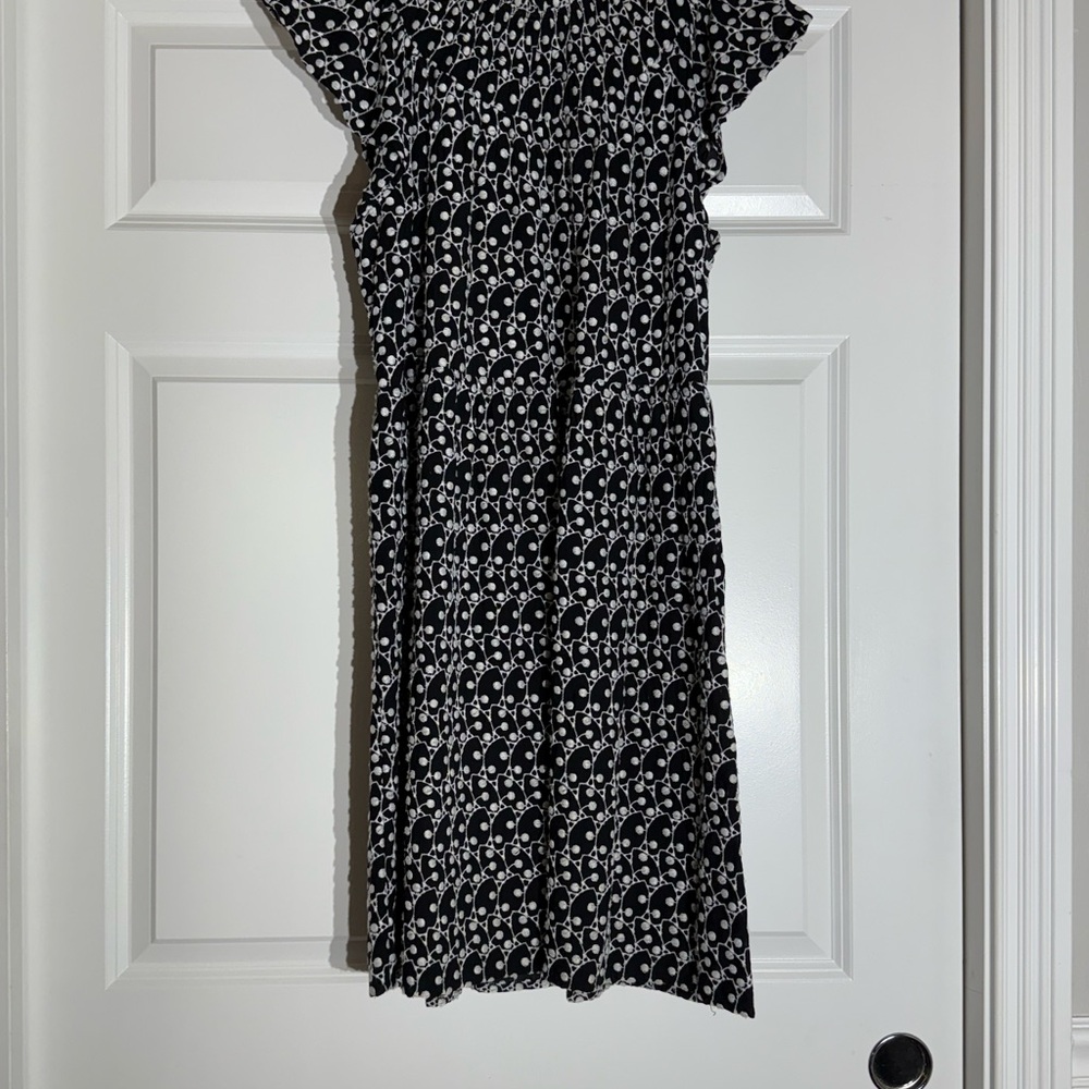 Elegant Black and White Embroidered Dress